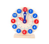 Wooden Teaching Clock for Kids, Educational Telling Time Toy with 18
