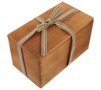 Wooden Teacup Gift Box Rectangular Style Brown Vintage Finish | Open-cover Design, Cotton and Sponge Lining, Easy to Carry, for Christmas or Housewarming Gifting
