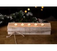 Wooden Tealight Candle Holder - 5 Tealights
