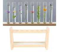 Wooden Test Tube Rack 6 Hole Glass Tube Stand Holder for Plants Scientific Experiments Decoration Handicrafts (18mm)