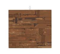 Wooden Texture Retro Vintage, Dish Drying Mat, 18x16 Inch Absorbent Microfiber Quick Dry Machine Washable for Dishes Pots Pans Glassware Coffee Bar Under Rack