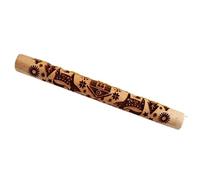 Wooden Textured Embossed Rolling Pin Deer Star Bell Sugar Craft Cake Decorating Bakery Tools Engraved Rolling Pins Wooden Embossing Rolling Pin