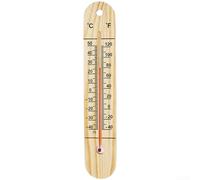 Wooden Thermometer Hygrometer Wall Mount, Indoor Outdoor Temperature Humidity Gauge with Dual Scale Celsius Fahrenheit, Natural Pine Wood Decor 270mm