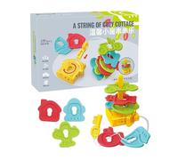 Wooden Thread Beads - Fruit File Set Lacing Blocks Block Shape Classification Set for Training and Logic Thinking Interaction