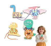 Wooden Thread Board Animals - Learning Toys, Fine Motor Skills Exercise | Lace-Up Tickets, Learning Straps Learns, Recognition Game