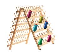 Wooden Thread Holder - Folding Rack, Craft Stand | Embroidery Spool Organizer for Sewing Quilting Mending, 120-Spools Cross Thread Display Fr Table, Wall Mount, Workshop, Crafts Room