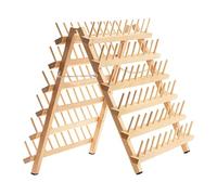 Wooden Thread Holder - Spool Rack, Embroidery Storage, Foldable Craft Thread Stand, Double-Sided Thread Organiser, 120 Peg Quilting Display Rack, Nutrient Room Accessories for Tailoring and Repairing