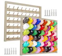 Wooden Thread Holder,Spool Wall-Mounted Wooden Thread Rack Holder Multi Purpose Sewing Spool Storage with Screws for Embroidery, Quilting and Sewing (2Pcs 54Axis)