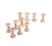 Wooden Thread Spools, Premium Natural Wood Empty Wire Bobbins 10Pcs 47Mm X31mm for DIY Crafts Sewing Storage