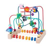 Wooden Threading Beads Set For Preschoolers Shape Sorting And Cognitive Skill Building Roller Coasters Safe Wooden Educational Toy For Kids
