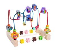 Wooden Threading Beads Set For Preschoolers Shape Sorting And Cognitive Skill Building Roller Coasters Safe Wooden Educational Toy For Kids