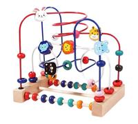 Wooden Threading Beads Set For Preschoolers Shape Sorting And Cognitive Skill Building Roller Coasters Safe Wooden Educational Toy For Kids