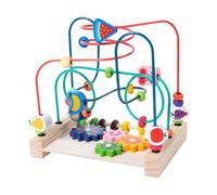 Wooden Threading Beads Set For Preschoolers Shape Sorting And Cognitive Skill Building Roller Coasters Safe Wooden Educational Toy For Kids
