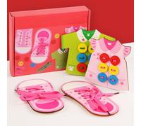 Wooden Three Toy Thorce Game Improves Motor Skills (Girl)