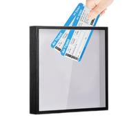 Wooden Ticket Box - Travel Keepsake Storage Frame, Memory Collection Organizer, Souvenir Display Case, memorabilias Travel Lovers, Box for Movie Stubs Airline Tickets Concert Passes Photos
