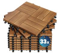 Wooden tile acacia mosaic FSC®-certified set of 33 30x30cm