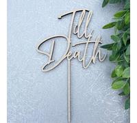 Wooden Till Death Cake Topper, Wedding Cake Decoration, Till Death Do Us Part/Till Death My Love, Bridal Shower Topper for Wedding/Anniversary/Bachelor Party Decorations