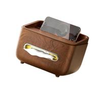 Wooden Tissue Box Case with Phone Stand Practical Storage Solution for Countertop or Nightstand Peanut Wood Tissue Holder
