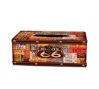 Wooden Tissue Box Container Towel Napkin Tissue Holder Paper Dispenser Retro Tissue Holder Case for Home Office Decoration - Route 66