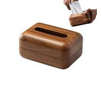 Wooden Tissue Box Holder, Modern Solid Wood Tabletop Organizer, Rustic Tissue Storage Container, Durable Box for Bathroom Kitchen Bedroom, Home and Office Décor Accessory for Restaurant Living Spaces