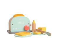 Wooden Toaster Set, Pretend Play Breakfast Toaster Set with Accessories, Play Food, Kitchen Roleplay, For Ages 3+, Traditional Wooden Toys