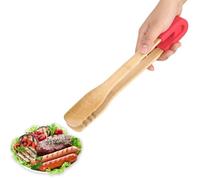 Wooden Toaster Tongs,BBQ Serving Tong with Wooden Tips,11.8inch Kitchen Tongs for Cooking Nonstick Food Salad Meat Buffet Clip Tongs for Serving Food/Toaster/Bread & Pickles/Sugar/Barbecue,30*4*4cm