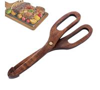 Wooden Toaster Tongs - Heat Resistant Kitchen Utensil, Scissors Design Wooden Tong | Non Slip Grip Bread Handling Tool, Safe Non Stick Cookware, Wooden Bread Tongs for Toast, Bagels, and Pastries