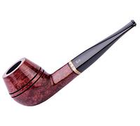 Wooden Tobacco Pipe - Bulldog Series, Handcrafted from Briar Root, Fits 9mm Filter (Mahogany)