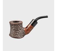 Wooden Tobacco Pipe,Classical Smoking Pipe Handcrafted from Briar Root, Fits 9mm Filter for Fathers Day Gift (A)