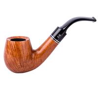 Wooden Tobacco Pipe - Holmes Series, Handcrafted from Briar Root, Fits 9mm Filter (Gold)