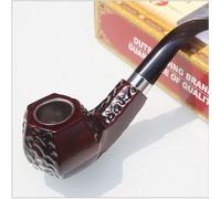 Wooden Tobacco Smoking Pipe Six Corners Tobacco Pipe Hand Carved Tobacco Cigar Pipe for Men Tobacco Gifts Business (Log color)