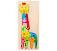 Wooden Toddler Jigsaw Puzzles for Girls Boys | Montessori Animals Wooden Toys for Kids (Giraffe)