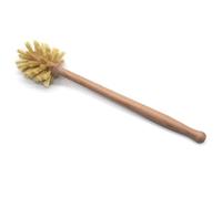 Wooden Toilet Brush with Holder, Natural Beech Wood and Sisal Bristles for Efficient Bathroom Cleaning, Slim Design Fits Corner, 34.5cm