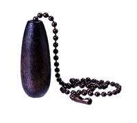 Wooden Toilet Handle with Pull Chain Cord, Vintage Style For Light Switch Accessory (Black)