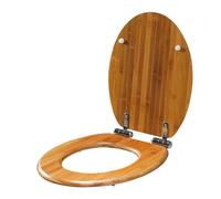 Wooden Toilet Seat Cover, Eco Friendly Toilet Seats with Quiet Soft Close Toilet Lid, Anti-Pinch Toilet Seat with Stainless Steel Hinges, Quick Release for Easy Clean,A