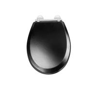 Wooden Toilet Seat Soft Close Flexi Fit Bathroom Luxury Accessory Matt Black