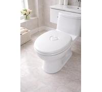 Wooden Toilet Seat with Unique Design 18 Inch MDF Wood Toilet Seat Replacement Bathroom WC Seat Easy to Clean Fixing Included. (Heart)