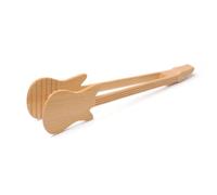 Wooden Tongs, Guitar Shaped Wooden Tongs for Toaster, Multipurpose Long Handle Toaster Tong, Kitchen Tweezers Creative Kitchen Gadget for Bread Cake Bacon Cheese