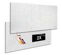 Wooden Tool Wall, 120 x 60 x 0.5 cm, Hole Diameter: 7 mm, MDF Painted White