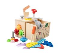Wooden Tools for with Box, Wooden Tool Set, Game Tool Kit Wooden Simulation Tools Set, STEM Construction Learning Toy, Role Play, Educational Toys for G