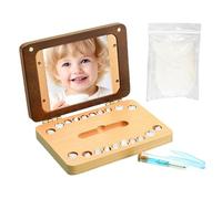 Wooden Tooth Box - Keepsake Organizer First Container Keeping The Child Moment for Bedroom, Study Room Timber Fairy Deciduous Teeth Collection Case Memorial Notebook Storage Board