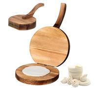 Wooden Tortilla Press Maker Manual Dumpling Dough Pressing Tool Roti Chapati Maker for Home Kitchen Restaurant Round