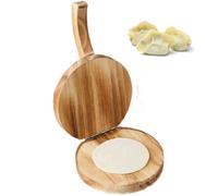Wooden Tortilla Press - Wooden Dumpling Maker for Making Tortillas Dumpling Wrappers and Flatbreads - Easy to Use Manual Kitchen Press Brown