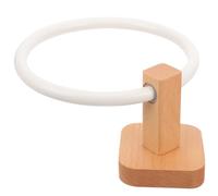 Wooden Towel Ring for Bathroom Space Saving Hand Towel Holder Simple Structure Practical Beige Classic Style for Bathroom Or Kitchen