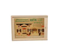 Wooden Toy Building Set Antique 71 Pieces WxHxD 28.5x20x5cm NEW