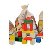 Wooden Toy Building Set with Wooden Blocks 70 pcs Colorful NEW Building Game