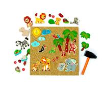 Wooden Toy Hammer Game Jungle 245x20x245mm NEW Hammer Hit Game