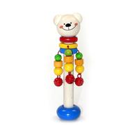 Wooden Toy Jingle Stick Bear Bxlxh 60x60x180mm New BAR Music Instrument