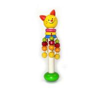 Wooden Toy Jingle Stick Cat Bxlxh 60x60x185mm New BAR Music Instrument