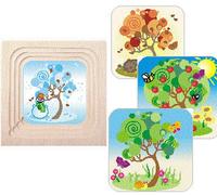 Wooden Toy Layer Puzzle 4 Seasons WxLxH 240x15x240mm NEW